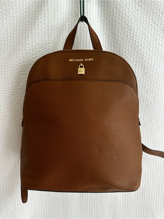 Michael Kors Adele Brown Pebbled Leather Backpack Gold Hardware main image 5
